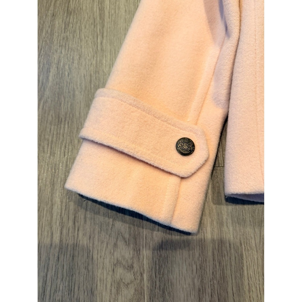 Women's St. John's Bay Pink Pea Coat Sm Wool Cashmere Blend Old Money Soft Girl - Picture 11 of 14